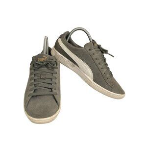 Puma Women's  Size 6 Gray White Suede Low-Top Casual Sneakers Shoes